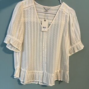 Lucky Brand Peasant Style V-Neck Blouse *NWT*